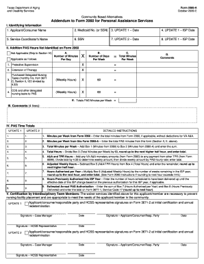 Texas Form 2060-A for Personal Assistance Services