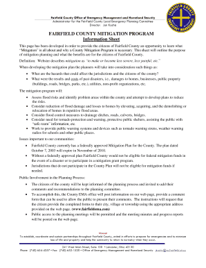 Fairfield County Mitigation Program Information Sheet