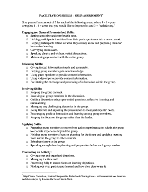 Facilitation Skills Self-Assessment Form