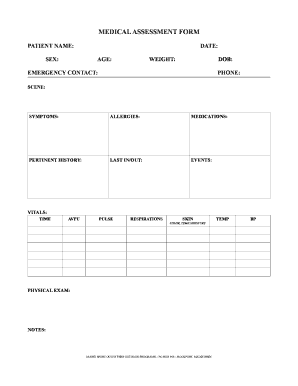 Medical Assessment Form