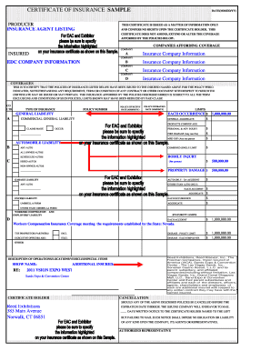 Certificate of Insurance