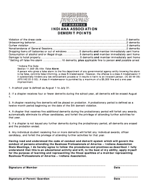 Indiana Association Demerit Points Agreement
