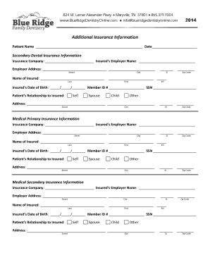 Dental Insurance Information Form