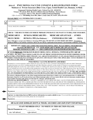Pneumonia Vaccine Consent Form