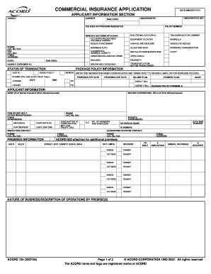 Commercial Insurance Application Form