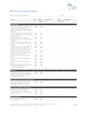 Monthly Safety Checklist