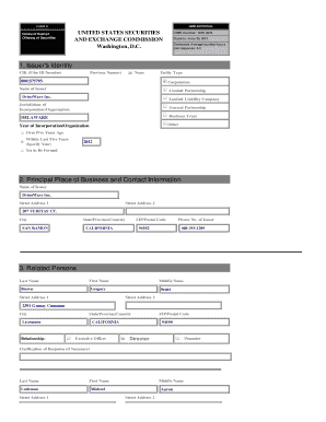 Form D Notice of Exempt Offering of Securities