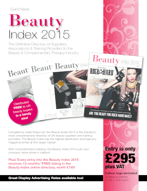 Beauty Index 2015 Entry Form