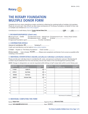 Rotary Foundation Multiple Donor Form