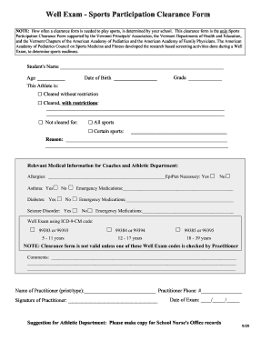 Preparticipation Physical Evaluation Form