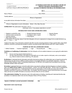 Authorization for Use or Disclosure of Protected Health Information