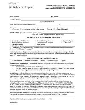Authorization for Use or Disclosure of Protected Health Information