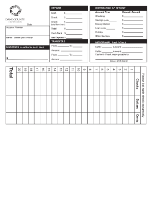 Bank Deposit Slip