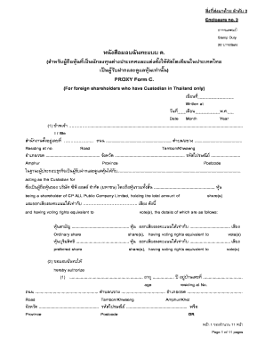 Proxy Form C for Foreign Shareholders