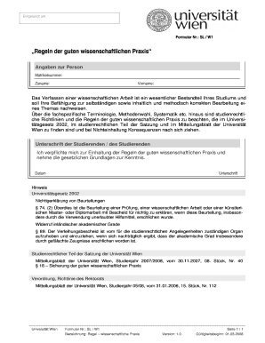 Formular Nr.: SL / W1