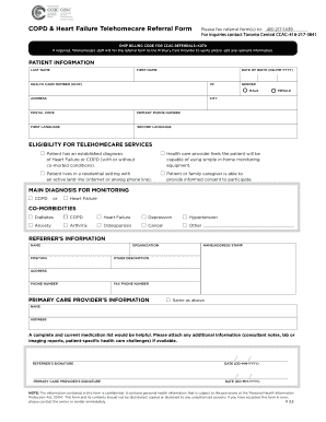 COPD & Heart Failure Telehomecare Referral Form