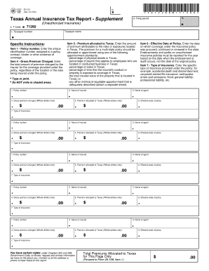 Texas Annual Insurance Tax Report Supplement