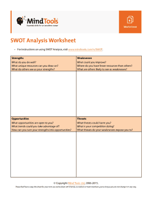SWOT Analysis Worksheet