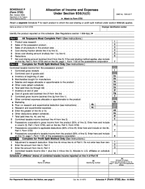 Schedule P Allocation of Income and Expenses