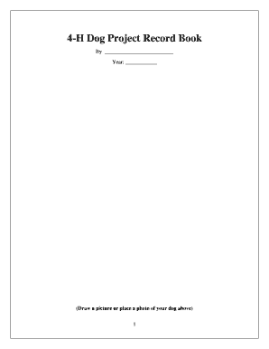 4-H Dog Project Record Book
