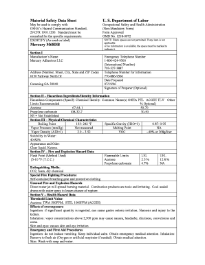 Material Safety Data Sheet