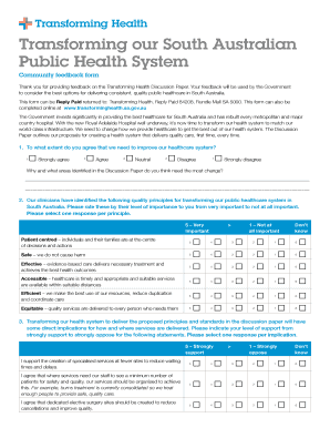 Transforming Health Feedback Form