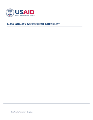 USAID Data Quality Assessment Checklist