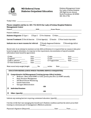 Diabetes Management Referral Form
