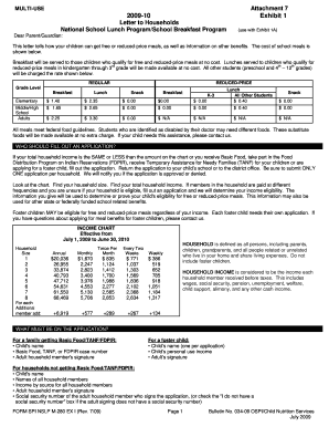 National School Lunch Program Application