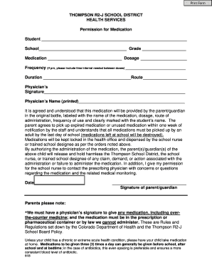 Permission for Medication Administration