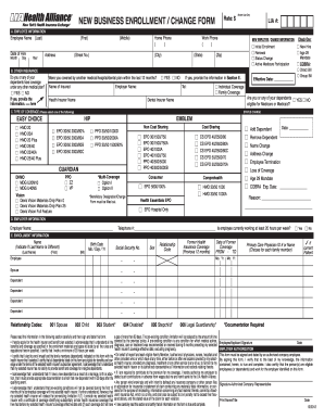 Employee Health Insurance Enrollment Form
