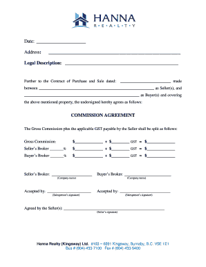 Commission Agreement for Real Estate