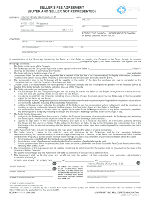 Seller's Fee Agreement