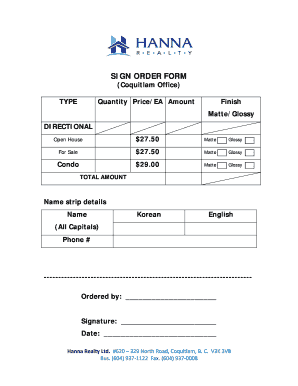 Sign Order Form