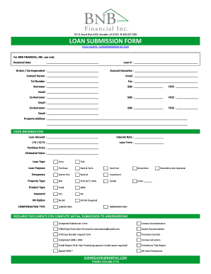 Loan Submission Form