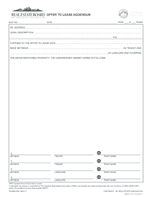 Offer to Lease Addendum