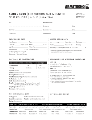 Series 4030 Pump Submittal Form