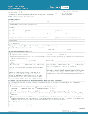 Danske Bank Corporate Card Application