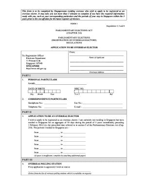 Application to be Overseas Elector
