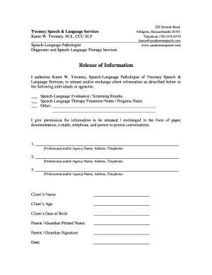 Release of Information Form