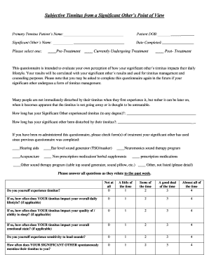 Tinnitus Impact Questionnaire for Significant Others