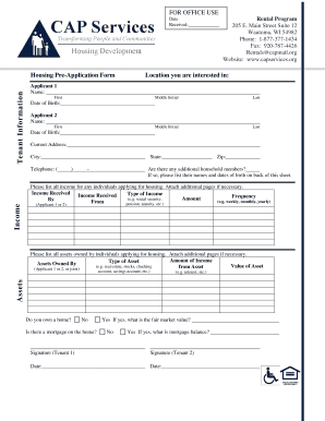 Housing Pre-Application Form