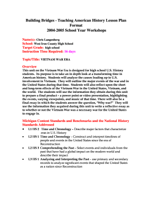 Lesson plan example for high school pdf - Building Bridges - Teaching American History Lesson Plan