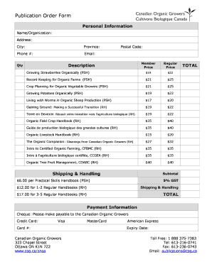 Publication Order Form