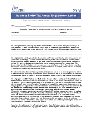 Tax Return Preparation Agreement