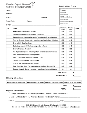Publication Order Form