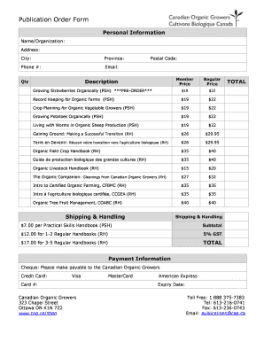 Publication Order Form