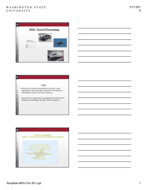 Washington State University Travel Authority Form