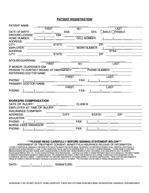 Patient Registration and Consent Form