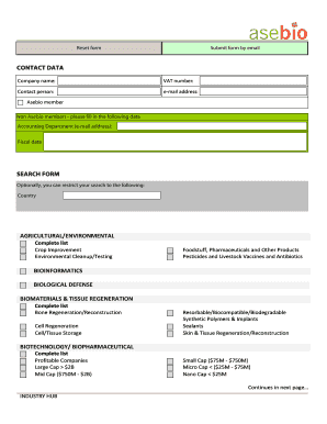 Biotechnology Industry Search Form